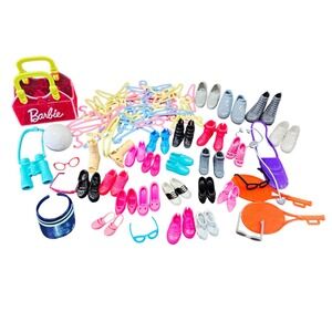 Barbie & Ken Doll 35+ Accessories Shoes Purse Tennis‎ Rackets Sunglasses Hangers